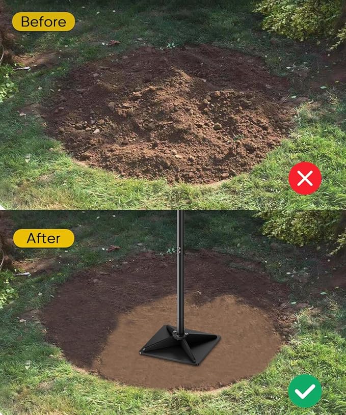 10 x 10 Heavy Duty Steel Tamper with 47 inch Adjustable Handle &amp Rubber Grip Thickened Steel Garden Dirt Tamper Tool for Ground &amp Gravel Leveling Soil Tamper for Yard Sand Driveway