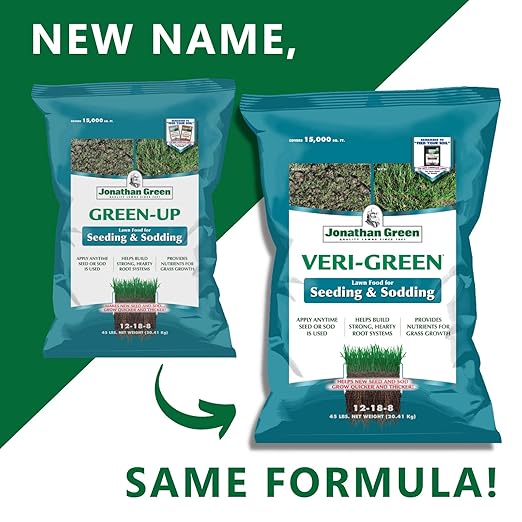 Jonathan Green (16008) Veri-Green Starter Fertilizer for Seeding &amp Sodding - 12-18-8 Starter Lawn Fertilizer (15000 Sq. Ft.)