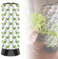Hydroponics Tower Indoor Garden Hydroponic Growing System Soilless Cultivation Garden Tower Aeroponics Growing Kit for Herbs Fruits and Vegetables48holes