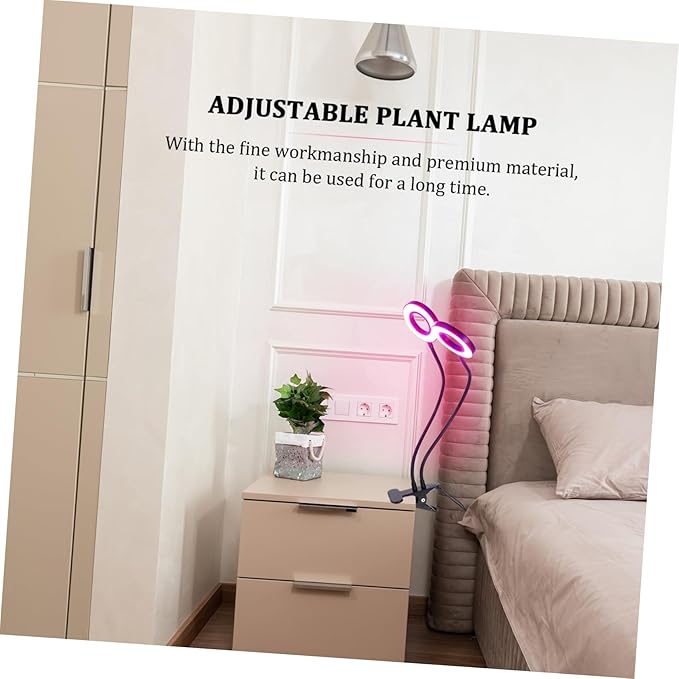Led Grow Light Clip Lamp Dual Headed Plant Grow Lamp for Indoor Plants Dimmable Cycle Timer Compact and Easy to Use