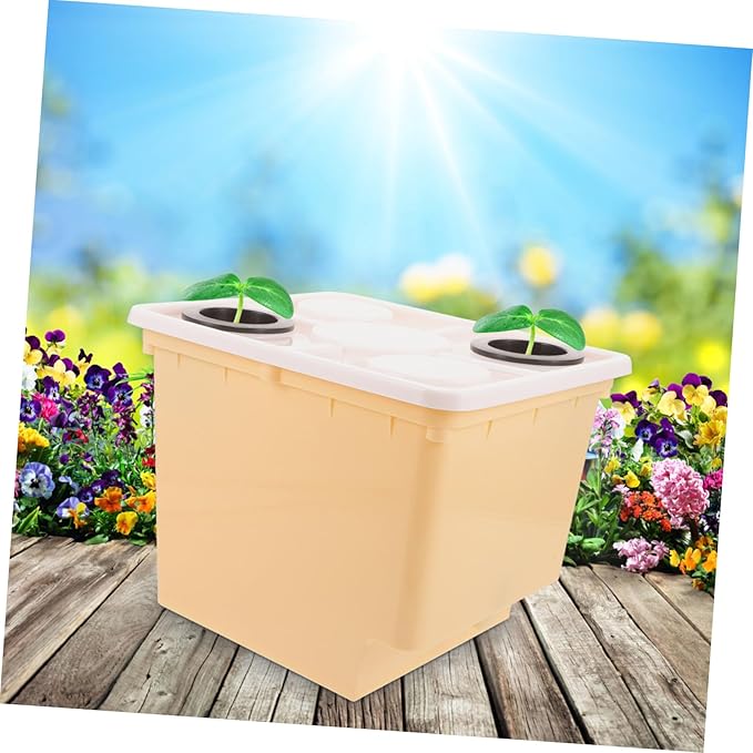 Hydroponic Vegetable Basket Sturdy Plastic Planters for Greenhouses Soilless Cultivation Baskets 2 Holes Lid