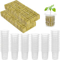 72-Piece Hydroponic Cubes &amp Net Pots Set Stonewool Plugs For Quick Germination Ideal For Seedling Growth