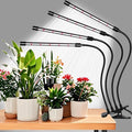 Black Clip Grow Lights for Indoor Plants 168 Full Spectrum LEDs Clip Plant Growing Lamps with Flexible Gooseneck and 4/8/12h Timer 3 Spectral Modes 10 Dimmable Levels (4 Head 1 Pack)
