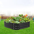 Galvanized Raised Garden Bed 3x3x1ft Garden Planter Bed Outdoor Heavy Duty Rustproof Steel Raised Bed Kit for Gardening Vegetables Fruits Flowers Grow Black