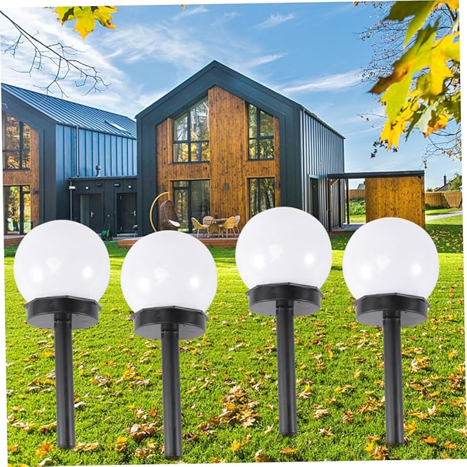 Veemoon 8pcs Solar Power Lawn Lights Waterproof Garden Ball Lamps for Outdoor Use Energy Saving Landscape Lighting for Yard