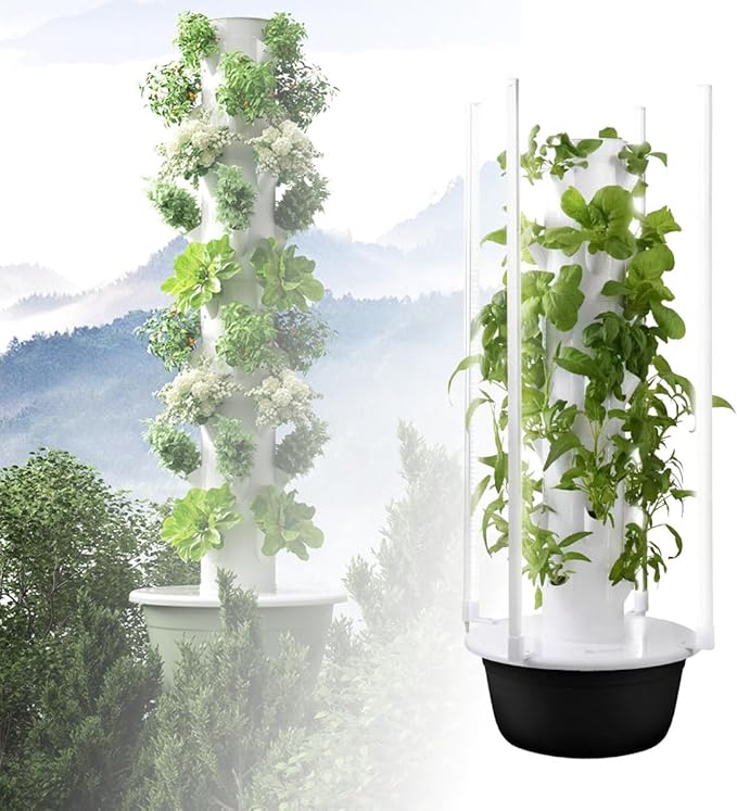 Indoor Vertical Garden Planter Vegetable Indoor Gardening System Hydroponics Growing System Tower LED Grow Light ABS 110 220V for Gardening Lover 5楼