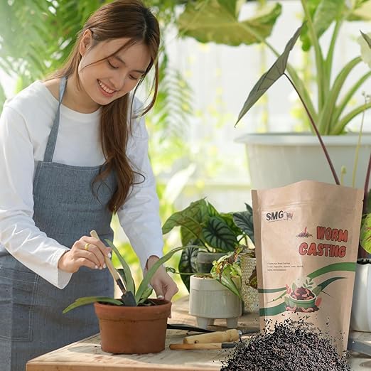 SMG Organic Worm Castings 3 lbs – 100% Pure Earthworm Compost Nutrient-Rich Organic Soil Amendment for Indoor Plants Vegetables Flowers &amp Garden Use