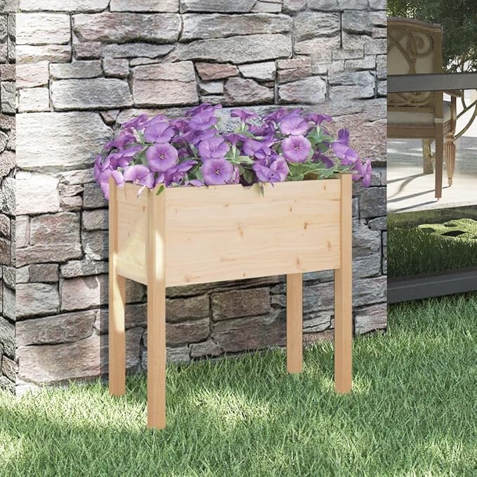 Natural Solid Pine Wood Garden Planter Perfect for Welded Baskets Patio Fence Galvanized Steel Cage Medium &amp Durable Landscape Bed