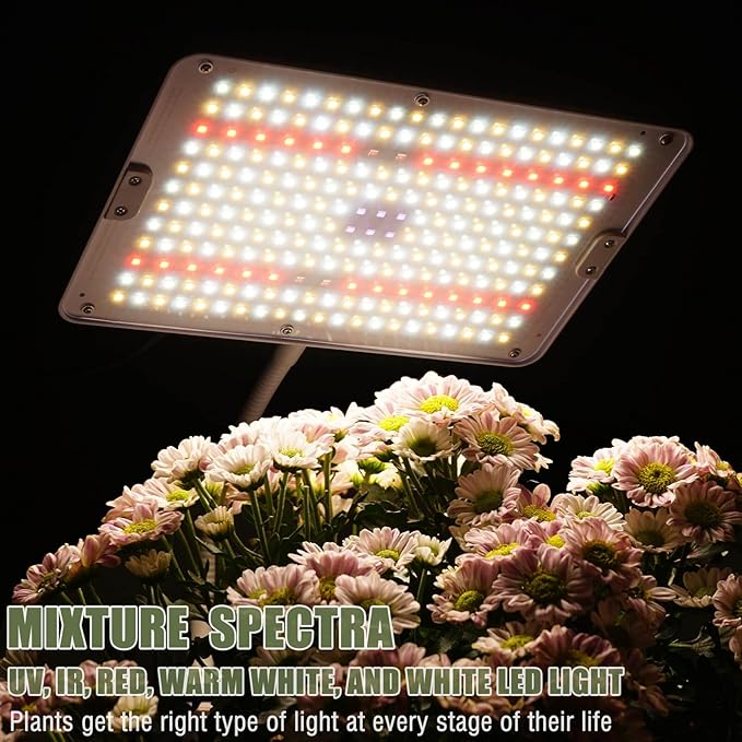 LED Grow Lights for Indoor Plants with Stand for Floor and Tabletop  Full Spectrum plant lights for indoor growing with Timer 4H/8H/12H Plant light with 3 Lighting Mode &amp 10 Dimmable Brightness.