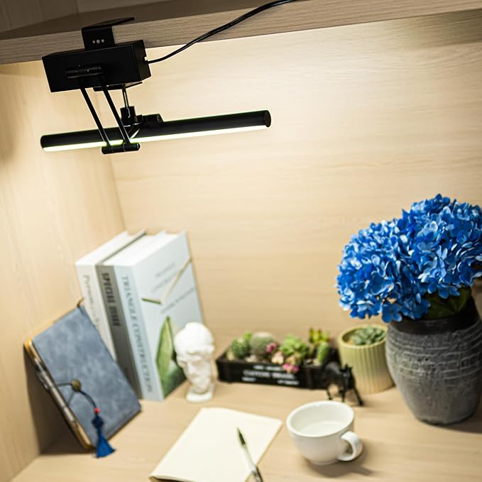 Black Clip Mount Full Spectrum LED Lamp 15 Ft Plug in Timer Cord Adjustable Front &amp Back Simple Design for Plants Shelf Home