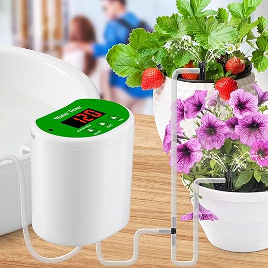 Automatic Watering System for Potted Plants Digital Display Automatic Plant Waterer Auto Watering for Plants IndoorAutomatic Drip Irrigation Kits (for 2 Pots Plants)