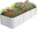 FRIZIONE 8FT(L)×3FT(W)×2FT(H) Raised Garden Bed Outdoor for Flower Garden Planter Box for Vegetable Raised Garden Beds for Herb Succulent White