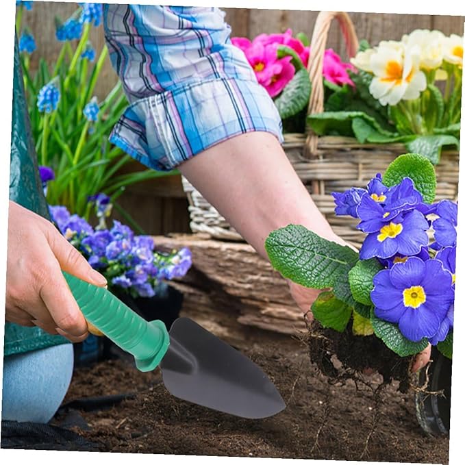 VANZACK Garden Tool Set with Stainless Steel Shovel and Rake Portable 5pcs Hand Tools for Flower Planting and Gardening with Carry Case for Lawn and Yard Work