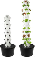 Hydroponics Growing System 32/48 Pods Vertical Hydroponics Tower Aeroponics Growing Kit Smart Garden Planter Herbs Germination Kit with Hydrating Pump Adapter Net Pots Timer 12floor/1pc