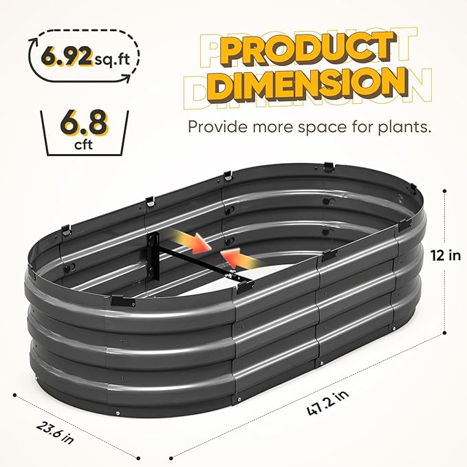 KING BIRD Faster Assembly Raised Garden Bed Bundle with 68x36x12 in Raised Garden Bed