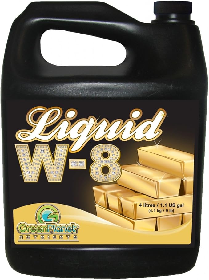 Green Planet Nutrients - LIQUID W-8 (4 Liters) | Complex Blend of Organic Enzyme Activators Vitamins Essential Amino Acids and Unique Carbohydrates - Maximize Your Plants Yield During Flowering!