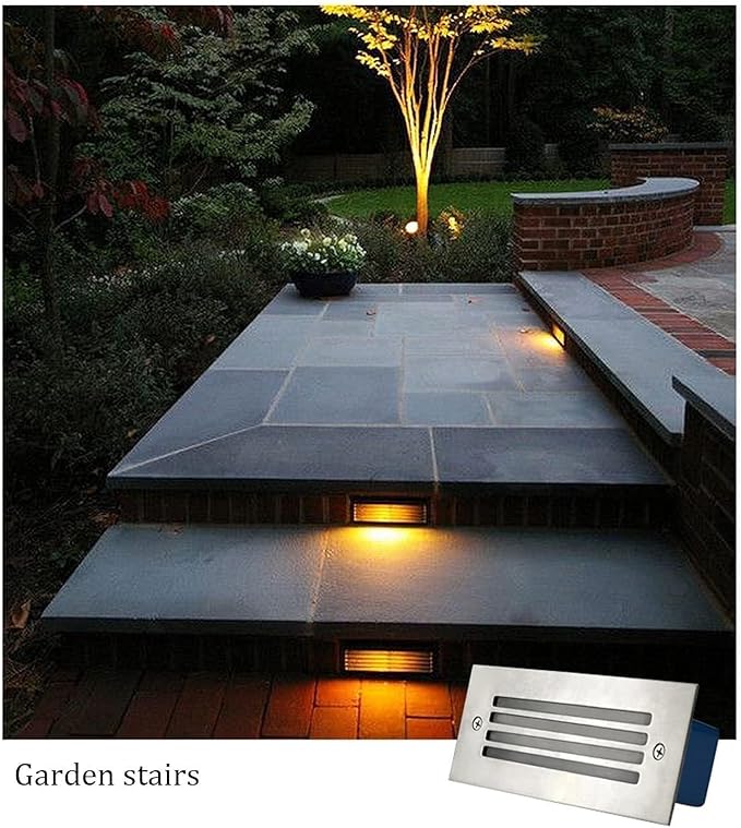 3W/5W Rectangle Garden LED Buried Lights - LED Landscape Lights IP65 Waterproof Outdoor Recessed Spotlights Stair Corner Lights for Patio Pathway Step Buried Garden Lamp(Red5W(AC24V))