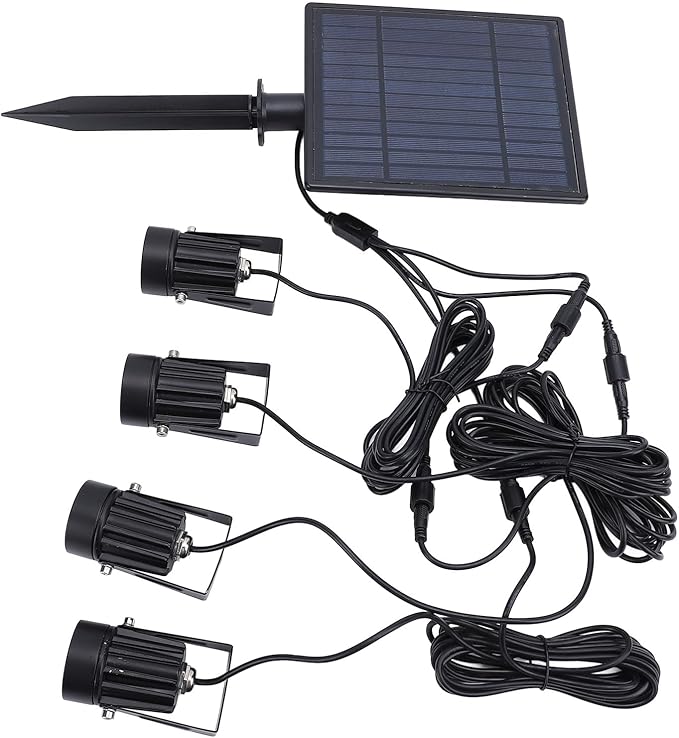 Solar Stake Light 3000K Warm White IP65 Waterproof Outdoor Garden Landscape Lights Solar Powered with Adjustable Spotlight - Weather Automatic On Off Ideal for Yard