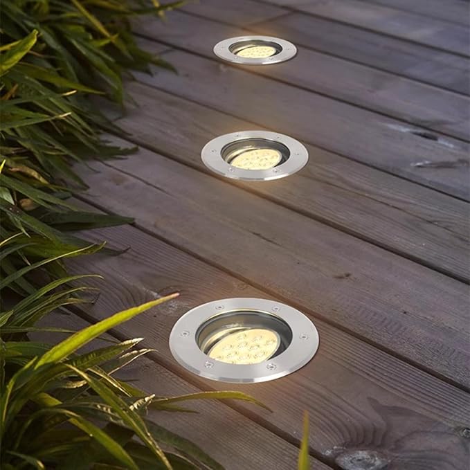 Garden Buried Light Adjustable Angle LED Spotlight IP66 Waterproof AC85-265V LED Underground Light for Outdoor Pathway Patio Bridge Yard Landscape Lighting