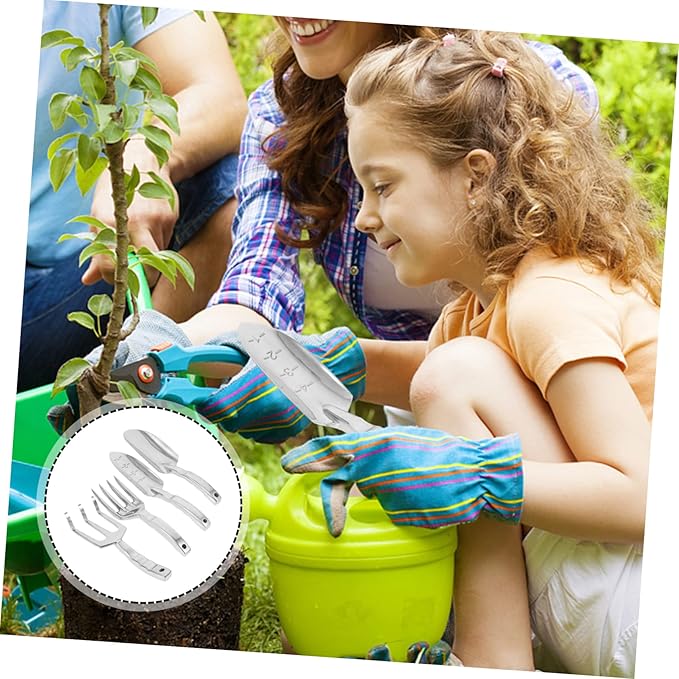 1set Multi-Purpose Garden Tool Set Gardening Shovels for Planting Weeding and Soil Loosening Ergonomic Handles Includes Large Shovel Measuring Rake and Cultivator