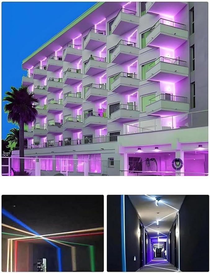 LED Outdoor Window Sill Light IP65 Waterproof Spotlight Contour Lighting Door Frame Trail Strip Hotel Corridor Lights 10W(Green10W-DC24V)