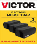 Victor Humane Mouse Traps Indoor for Home - M250BSR-3 - No Touch Electric Mouse Traps for Home Pack of 3
