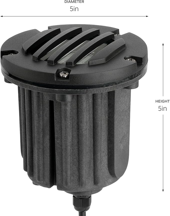 Kichler In Ground with Brass Rock Guard (Drop-in) in Black Brass Landscape Lighting (5 x 5)15497BKB