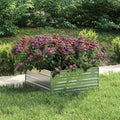 Galvanized Steel Raised Garden Bed 39.4 in Steel Landscape Fencing Welded Patio &amp Outdoor Area Galvanized Silver Bed for Veggies Flowers