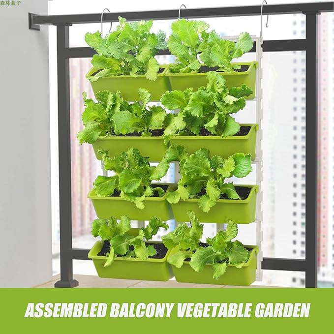 LYNICESHOP Vertical Garden Planter Box 4-Tier Space-Saving Vertical Planters Outdoor Raised Garden Bed Indoor Outdoor Freestanding Planter for Vegetables Herbs &amp Flowers (Tender Green)