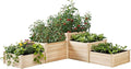 AMERLIFE 3-Tier Raised Garden Bed 28 Inch Depth Fir Wood Planter Box for Outdoor Gardening with Dividers Tool-Free Assembly Garden Box Ideal for Vegetables Herbs Flowers