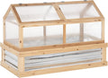 Raised Garden Bed with Polycarbonate Greenhouse Wooden GCold e Greenhouse Flower Planter Protection 48 x 24 x 32 Natural