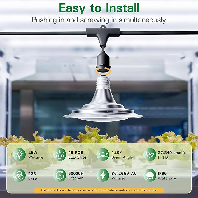 Outdoor Grow Lights with Timer Full Spectrum Greenhouse Grow Lights with Timer IP65 Waterproof String Grow Light Outdoor UL Certified Daisy Chain LED Grow Light 41FT