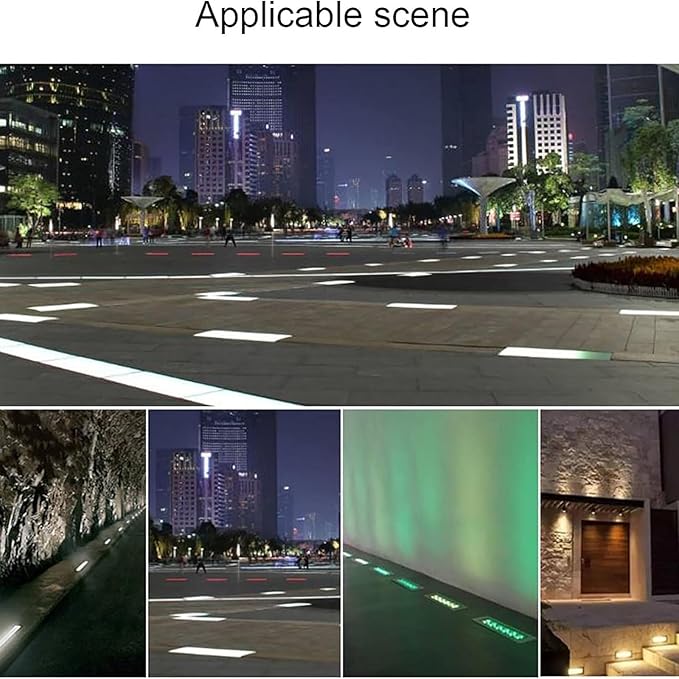 Ground LED Spotlight - Outdoor Buried Lights Rectangle Recessed Landscape Lights IP67 Waterproof Decorate Long Strip Lights for Garden Backyard Patio Step WaRed-9w