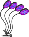 Dioche LED Grow Light for Indoor Plants - 60W 4-Head Red &amp Blue Spectrum Auto On/Off Timer with 4/8/12H Settings 3 Light Modes 5 Brightness Levels Durable IP66 ClipOn (-Head)