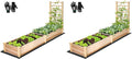 VIVOSUN Wooden Raised Garden Bed 48 x 24 x 30 Inches Outdoor Wood Planter Box with Gloves and a Liner with Trellis for Vine Climbing for Garden Patio Balcony Backyard and Outdoors (Pack of 2)