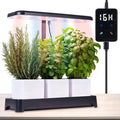 Indoor Garden Led Grow Light Full Spectrum LED Grow Lamp for Indoor Plants with Intelligent Controller Height Adjustable Ideal for Home Desk Plant Lighting (Without Pots) (Black 16.5*6.5*4 inch)
