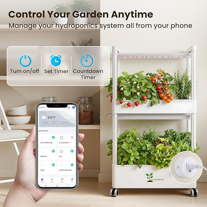 BAOSHISHAN Hydroponics Growing System for Indoor Garden 28-Pods Smart Indoor Gardening System with APP &amp Auto Timer Full Spectrum LED Grow Light Large Water Tank Ideal for Vegetable Fruit Herb