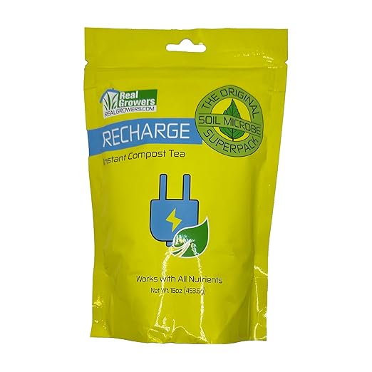 Real Growers Recharge 16oz – Mycorrhizae &amp Soil Microbes Instant Compost Tea for Root Growth Transplant Support &amp Nutrient Uptake