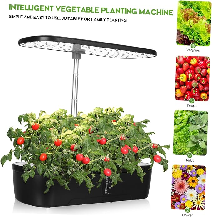 1set Indoor Hydroponics Growing System with Led Grow Light Intelligent Control Automatic Watering for Vegetables Herbs Us Plug