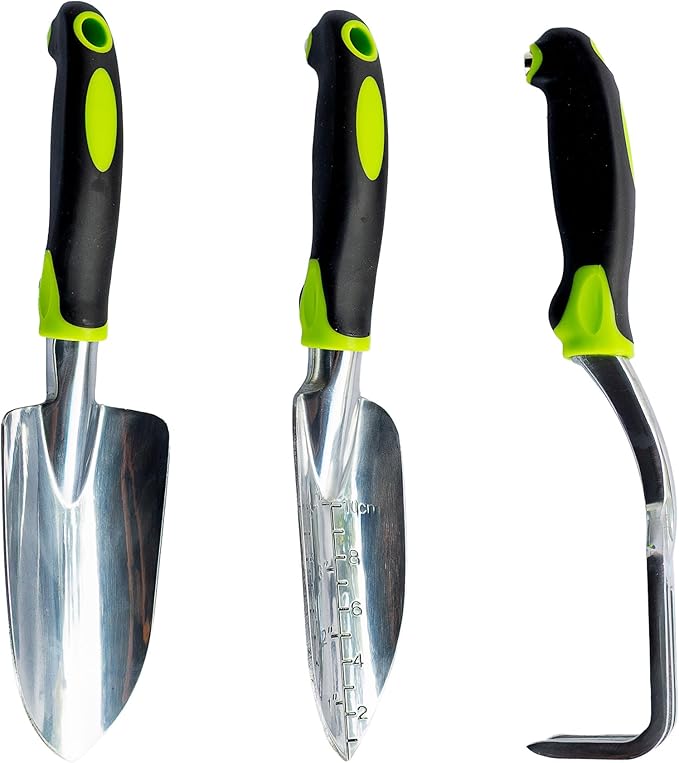 Magnetic Garden Tool Set – 3-Piece Stainless Steel Gardening Tools with Built-in Magnets Rust-Proof &amp Weather-Resistant Hand Tools for Digging Weeding &amp Transplanting