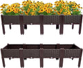 Set of 4 Raised Garden Bed 61x15x15in Horticulture Planter Box with Drain Holes and Legs Outdoor Standing Growing Bed for Gardening/Backyard/Patio/Balcony