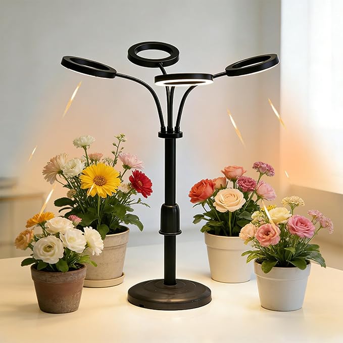 Grow Light for Indoor Plants LED Plant Growing Lamps with 3/9/12H Timer Adjustable Neck &amp Brightness for Tabletop Plants Seed Starting Herbs