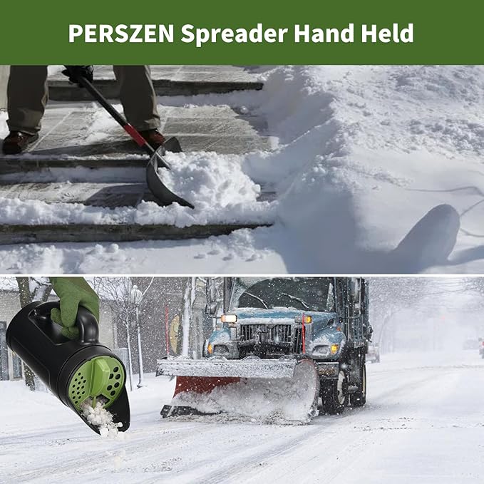 Seed Spreader Hand Held Hand Spreader Lawn and Garden for Fertilizer Grass Seed Salt Ice Melt Earth Food Seed Shaker with Multiple Adjustable Opening Sizes for All Purpose Up to 80 Oz