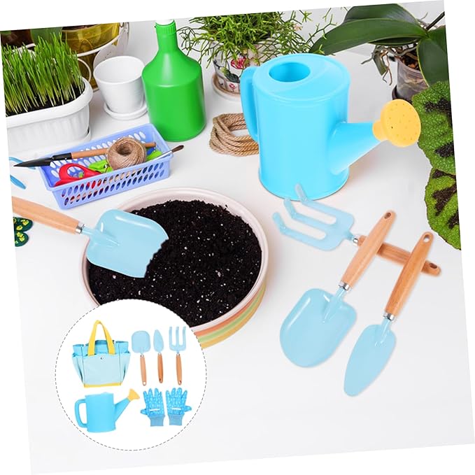 ibasenice 1set Boy Girl Gardening Tools Set Shovels Rake Watering Pot for Boy Girl Gardening Supplies for Outdoor Beach and Park
