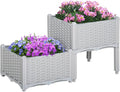 2 Piece Raised Garden Bed with Legs Self-Watering Planter Box