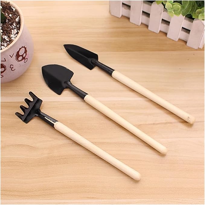 Garden Tools Gardening Tools 3pcs Mini Portable Gardening Tool Metal Head Shovel Rake Spade Plant Garden Tool Set Garden