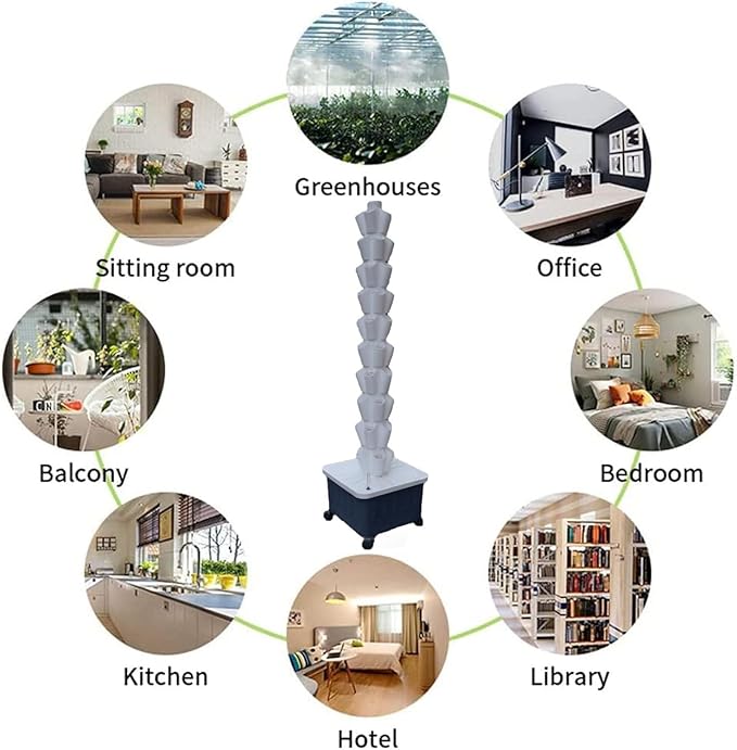 Soilless Cultivation Hydroponic Planting ColumnsVertical Hydroponics Garden Grow TowerHydroponics Growing TowerVertical Tower Planters White-10-layer