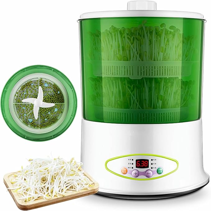 Automatic Bean Sprouts Machine Large-Capacity Sprouting Seedling Growing Machines Seed Sprouter Auto Household 3 Layers Bean Seed Cereal Sprouts Machi