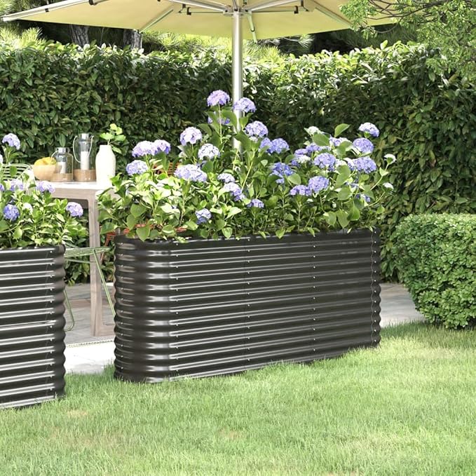 Garden Raised Bed Powder-Coated Steel 59.8x15.7x26.8 AnthraciteWeight:20.19lbs318896
