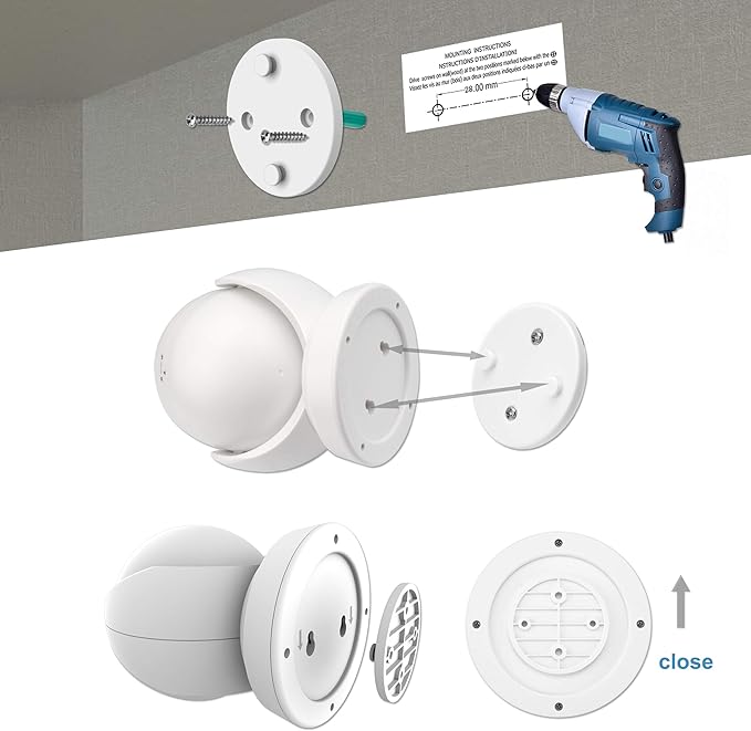 HONWELL Battery Operated Motion Sensor Light Outdoor Wireless Waterproof Spotlight Motion Detector Security Light Light Sensor Auto On Off for Porch Stair Hallway Garage Wall Shed House Door (1Piece)